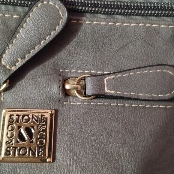 Stone & Co Granite Leather Boat Bottom Cross Body Bag - Picture 11 of 16